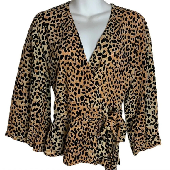 Faithfull The Brand Lavender Top Le Cinq Animal Print Size XS - Picture 2 of 12